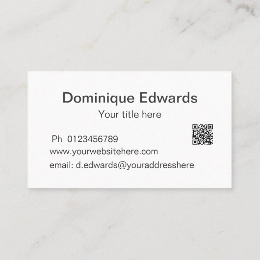 Berufliche Schwarz-weiße moderne Foto Social Media Visitenkarte (Rückseite)