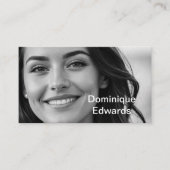 Berufliche Schwarz-weiße moderne Foto Social Media Visitenkarte (Vorderseite)