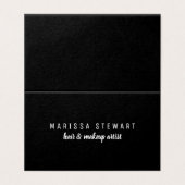 Berufliche Schwarz-weiße moderne Sozialmedien Visitenkarten (Außenseite Aufgefaltet)