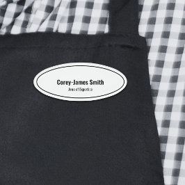 Berufliche Schwarz-weiße Namenskenntnisse Oval Namenschild