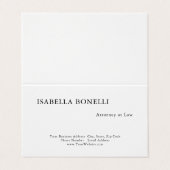 Berufliche Schwarz-weiße Schlichte Kreativität Visitenkarten (Außenseite Aufgefaltet)