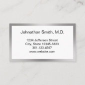 Berufliche Schwarz-weiße und Silberärztestelle Terminkarte (Rückseite)