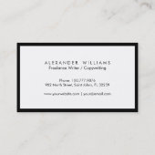 Berufliche Schwarz-weiße Visitenkarte Multicolor (Rückseite)