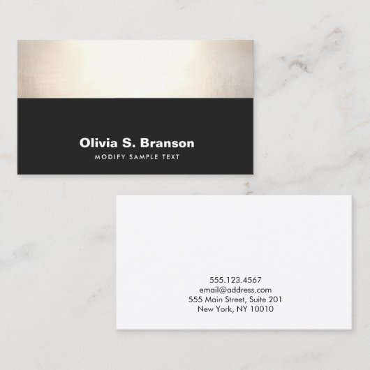 Berufliche schwarze Goldgrenze Visitenkarte (Vorne/Hinten)