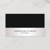 Berufliche Schwarze Imitate Silver Modern Einfach Visitenkarte (Vorderseite)