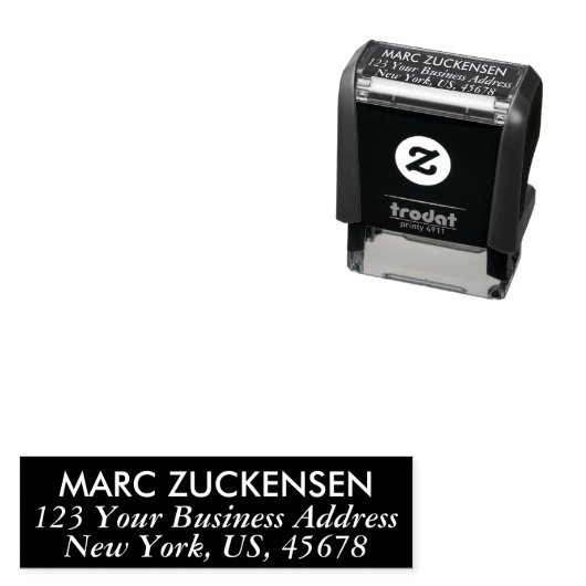 Berufliche Schwarze Rücksendeadresse Permastempel (Beispiel)