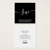 Berufliche Schwarze Signatur-Script-Monogramm (Vorne & Hinten)