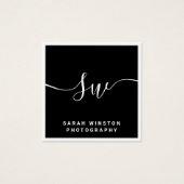 Berufliche Schwarze Signatur-Script-Monogramm (Vorderseite)