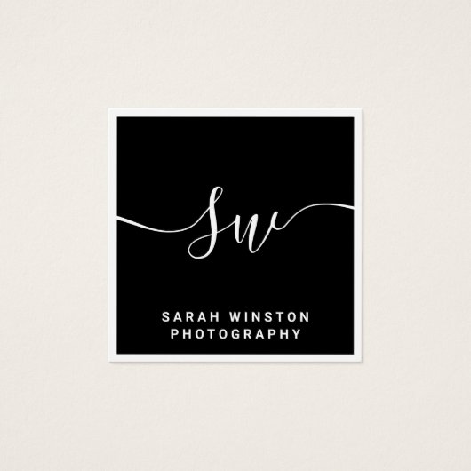 Berufliche Schwarze Signatur-Script-Monogramm (Vorderseite)