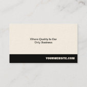 Berufliche schwarze Streifenfirma ecru Visitenkarte (Rückseite)