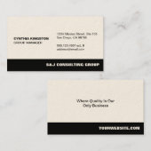 Berufliche schwarze Streifenfirma ecru Visitenkarte (Vorne/Hinten)