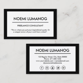 Berufliche schwarze u. weiße Sozialmedien Visitenkarte