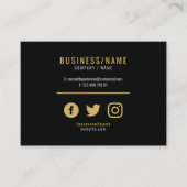 Berufliche schwarze und goldene soziale Medien Visitenkarte (Vorderseite)