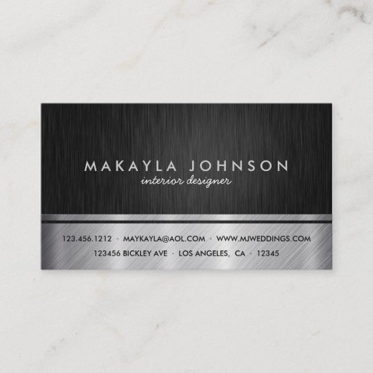 Berufliche schwarze und silberne Innenarchitektur Visitenkarte (Vorderseite)