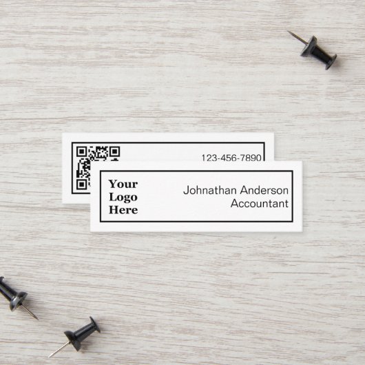 Berufliche Schwarzweiß-Logos und QR-Codes Telefonnummerkarte (Vorderseite/Rückseite Beispiel)