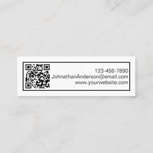 Berufliche Schwarzweiß-Logos und QR-Codes Telefonnummerkarte (Rückseite)