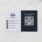 Berufliche Schwarzweiß-Zeichen hinzufügen QR-Code Visitenkarte (Vorderseite)