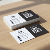 Berufliche Schwarzweiß-Zeichen hinzufügen QR-Code Visitenkarte