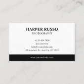 Berufliche Schwarzweißfotografie Visitenkarte (Rückseite)