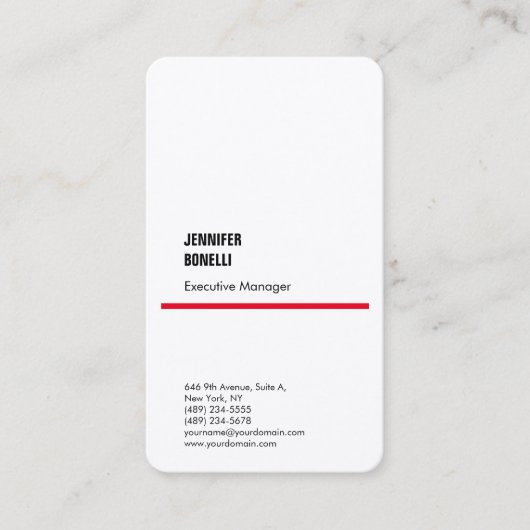 Berufliche Seide minimalistisch, modern rot Visitenkarte (Vorderseite)