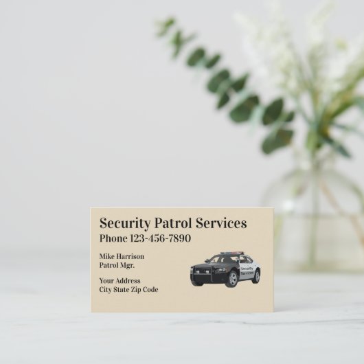 Berufliche Sicherheitsdienste Visitenkarte (Stehend Vorderseite)