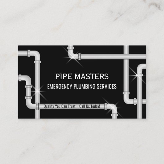 Berufliche Silber-Klempnerrohre Visitenkarte (Vorderseite)