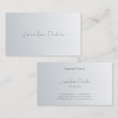 Berufliche Silber-Vorlage Elegant Modernes Design Visitenkarte (Vorne/Hinten)