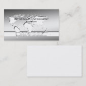 Berufliche silberne Weltkarte Visitenkarte (Vorne/Hinten)