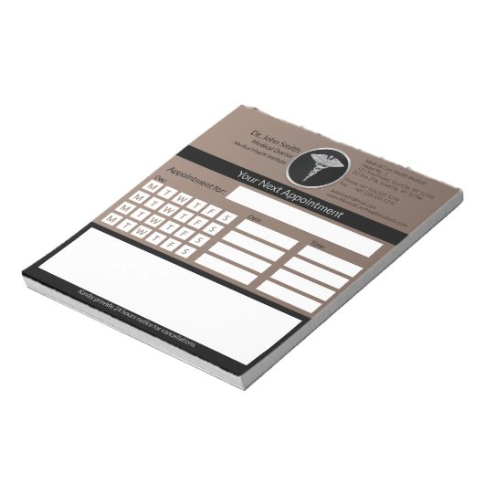 Berufliche Silver Caduceus Ärztliche Ernennung Notizblock (Rotiert)