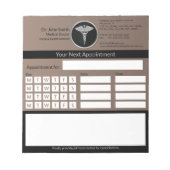 Berufliche Silver Caduceus Ärztliche Ernennung Notizblock (Vorderseite)