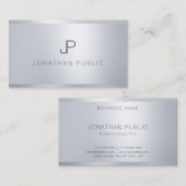 Berufliche Silver Template-Monogramm Visitenkarte (Vorne/Hinten)