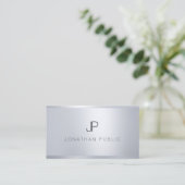 Berufliche Silver Template-Monogramm Visitenkarte (Stehend Vorderseite)