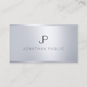 Berufliche Silver Template-Monogramm Visitenkarte