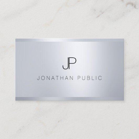 Berufliche Silver Template-Monogramm Visitenkarte (Vorderseite)