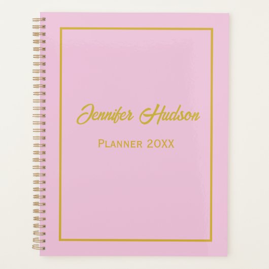 Berufliche Simple Girly Niedlich Light Rose wöchen Planer (Vorderseite)