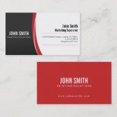 Berufliche Sleek Modern Red Grau Business Card Visitenkarte (Vorne/Hinten)
