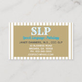 Berufliche SLP-Visitenkarten Visitenkarte (Rückseite)