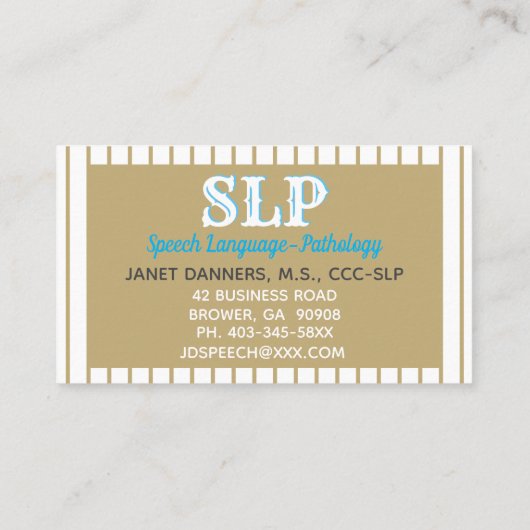 Berufliche SLP-Visitenkarten Visitenkarte (Rückseite)