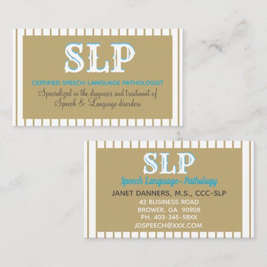 Berufliche SLP-Visitenkarten Visitenkarte (Vorne/Hinten)