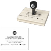 Berufliche Social Media & Logo-Rücksendeadresse Gummistempel (Stempel)