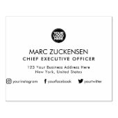 Berufliche Social Media & Logo-Rücksendeadresse Gummistempel (Prägung)