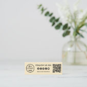 Berufliche Social-Media-Logos folgen QR-Code Mini Visitenkarte (Stehend Vorderseite)