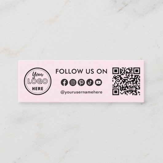 Berufliche Social-Media-Logos folgen QR-Code Mini Visitenkarte (Vorderseite)