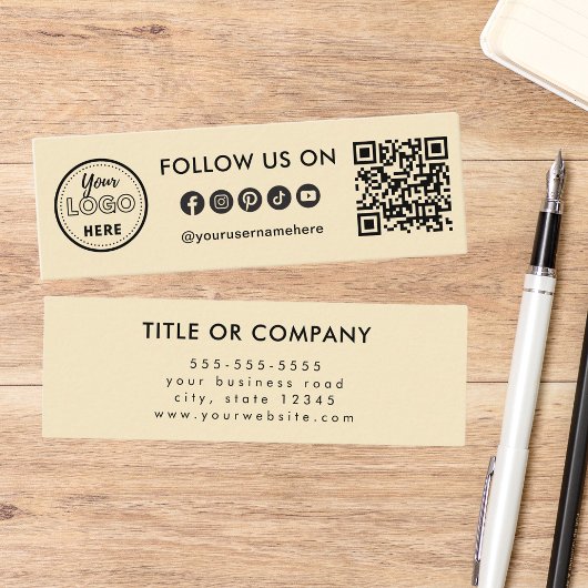 Berufliche Social-Media-Logos folgen QR-Code Mini Visitenkarte