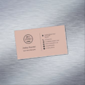 Berufliche Social Media-Logos Modern blush Pink Magnetische Visitenkarte (Beispiel)