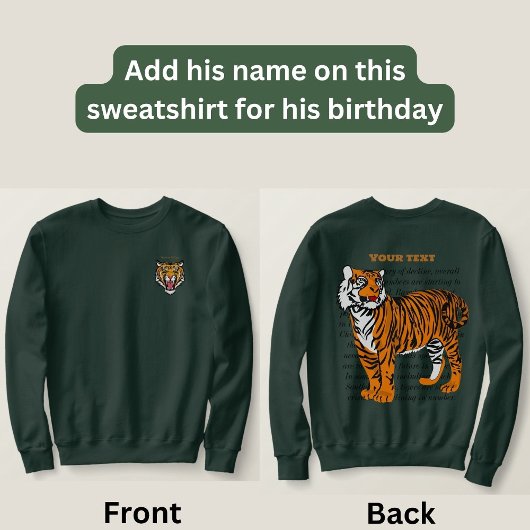 Berufliche Sonderanfertigung Brotiger Tiger Olive  Sweatshirt