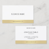 Berufliche Spitze Simple Elegant Gold White Visitenkarte (Vorne/Hinten)