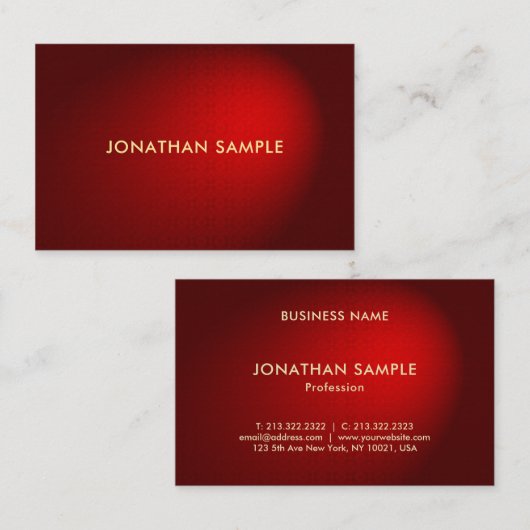 Berufliche, stilvolle Black Red Damask Luxus Cool Visitenkarte (Vorne/Hinten)