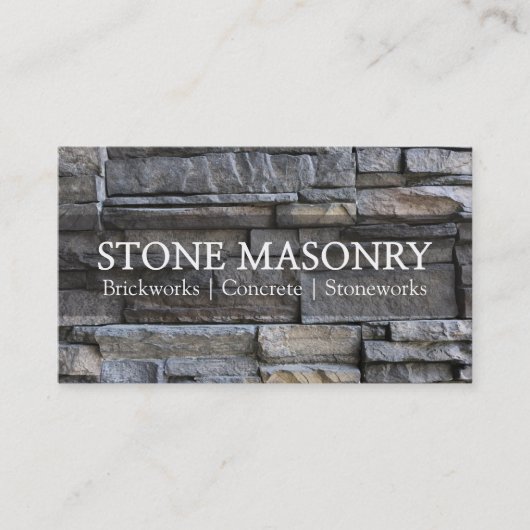 Berufliche Stone Mauerwerk Business Card Design Visitenkarte (Vorderseite)