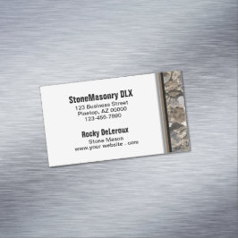 Berufliche Stonemason Rustikale Rock Border Busine Magnetische Visitenkarte